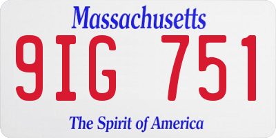 MA license plate 9IG751