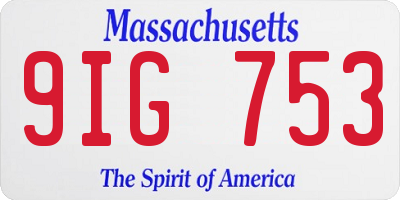 MA license plate 9IG753