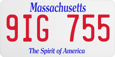 MA license plate 9IG755