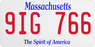 MA license plate 9IG766