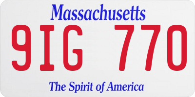 MA license plate 9IG770