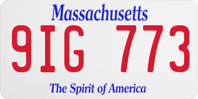 MA license plate 9IG773