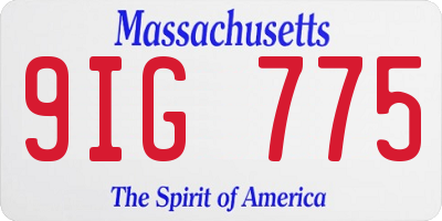 MA license plate 9IG775