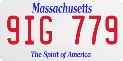 MA license plate 9IG779