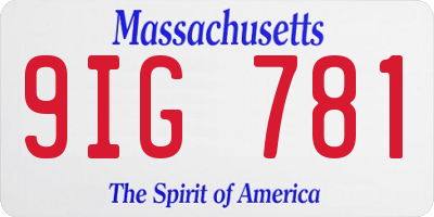 MA license plate 9IG781