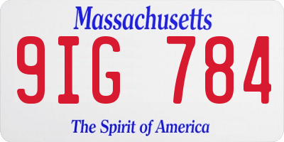 MA license plate 9IG784