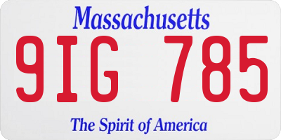 MA license plate 9IG785