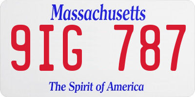 MA license plate 9IG787