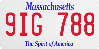 MA license plate 9IG788