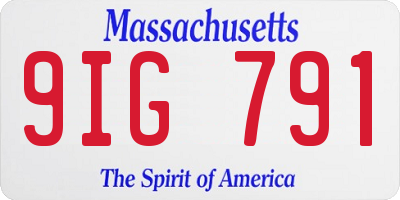 MA license plate 9IG791