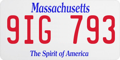MA license plate 9IG793