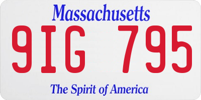 MA license plate 9IG795