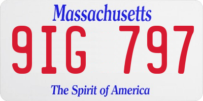 MA license plate 9IG797