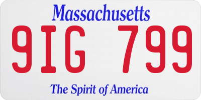 MA license plate 9IG799