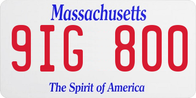 MA license plate 9IG800