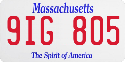 MA license plate 9IG805
