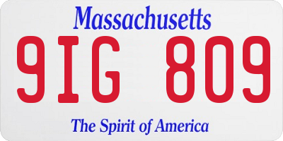 MA license plate 9IG809