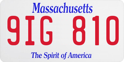 MA license plate 9IG810