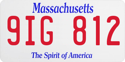 MA license plate 9IG812