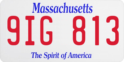 MA license plate 9IG813