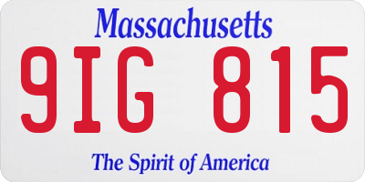 MA license plate 9IG815