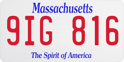 MA license plate 9IG816
