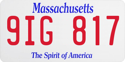 MA license plate 9IG817