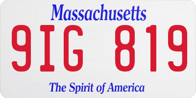 MA license plate 9IG819