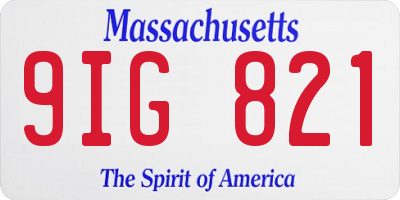 MA license plate 9IG821