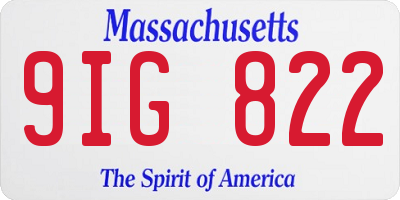 MA license plate 9IG822