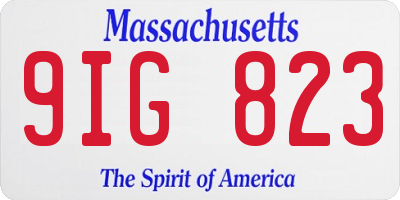 MA license plate 9IG823