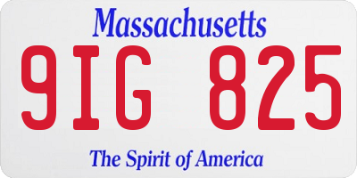 MA license plate 9IG825