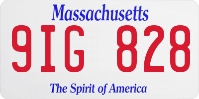 MA license plate 9IG828