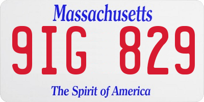 MA license plate 9IG829