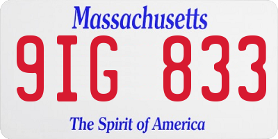 MA license plate 9IG833