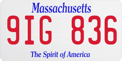 MA license plate 9IG836