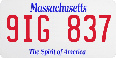 MA license plate 9IG837