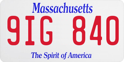 MA license plate 9IG840