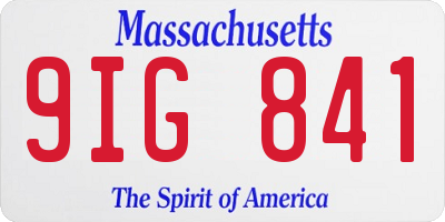 MA license plate 9IG841
