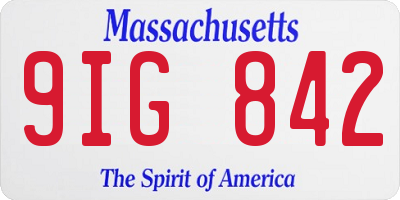 MA license plate 9IG842