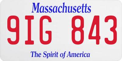 MA license plate 9IG843