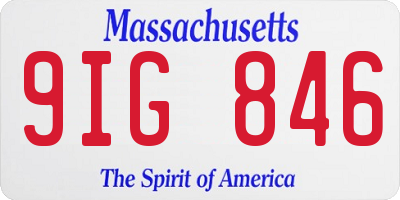 MA license plate 9IG846