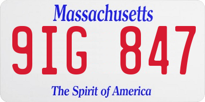 MA license plate 9IG847
