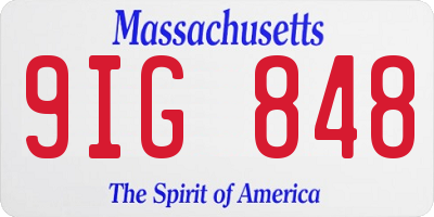 MA license plate 9IG848