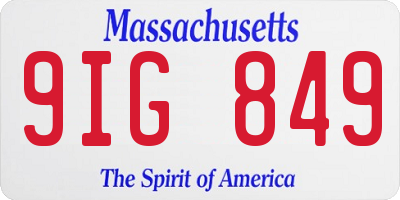 MA license plate 9IG849