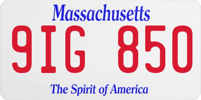 MA license plate 9IG850