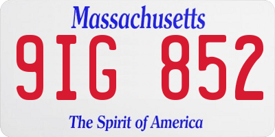 MA license plate 9IG852