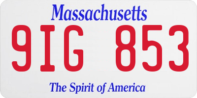 MA license plate 9IG853