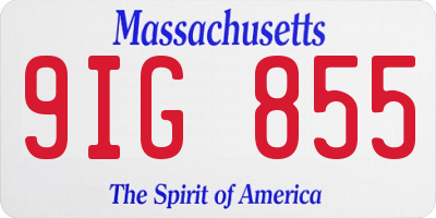 MA license plate 9IG855