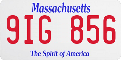 MA license plate 9IG856